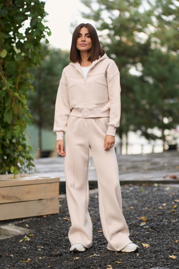 Warm women's tracksuit SOPHIA ivory